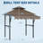 Brown 8x5 FT Double-Tier Grill Gazebo with Heavy-Duty Steel Frame and 7x3 FT Awning, Weather-Resistant Outdoor BBQ Canopy with Shelves, Hooks and LED Lights-126709475