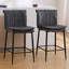 Tabouret de comptoir moderne rembourré avec dossier, avec pédales, avec structure en métal, tabouret de bar à hauteur de comptoir pour îlot de cuisine, bar à café.-1990058593