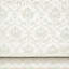 Green Floral Damask Wallpaper Off White Textured Shimmer Feature Wall