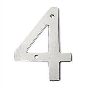 5 po. Numéro de maison de campagne, Chrome brossé, 4