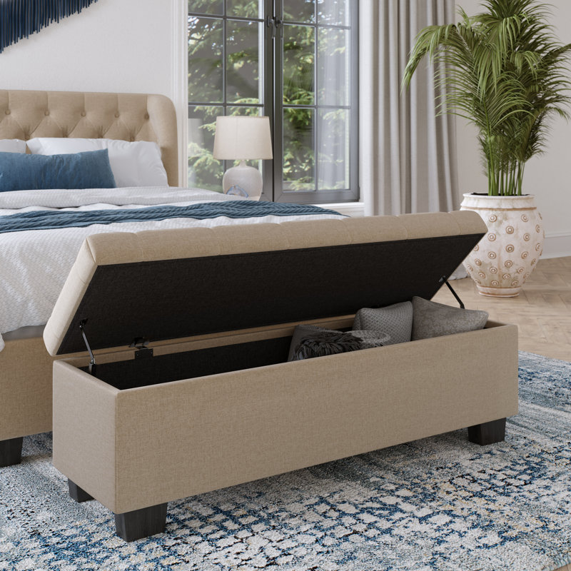 Banc de rangement en tissu
