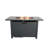 43” Smoked Glass Metal Rectangle Fire Pit-65319361