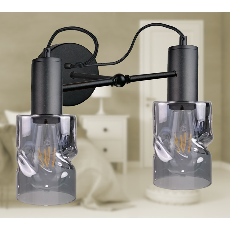 Obion Steel Armed Sconce, Black