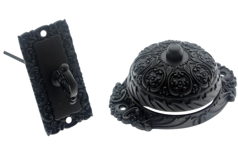 Solid Brass Ornate Twist Bell, Oil-Rubbed Bronze