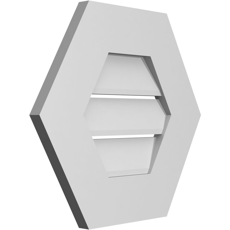 Évent horizontal fonctionnel à pignon en uréthane à surface horizontale Signature, H 16 po x l 18 po x P 1 po