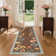 Farmhouse Floral Machine Washable Rug with Non Slip TPR Backing, Soft Non Shedding Scalloped Carpet, Low Pile Thin Floor Mats