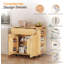 Îlot de cuisine avec rangement, chariot roulant sur roulettes avec abattant pliable, armoire à tiroirs et à portes, chariot de cuisine portatif pour la préparation et l'organisation des repas, chêne-1491999103
