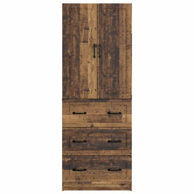  Cabinet Set 2 Pcs Engineered Wood Modern Storage Solution Sliding Door