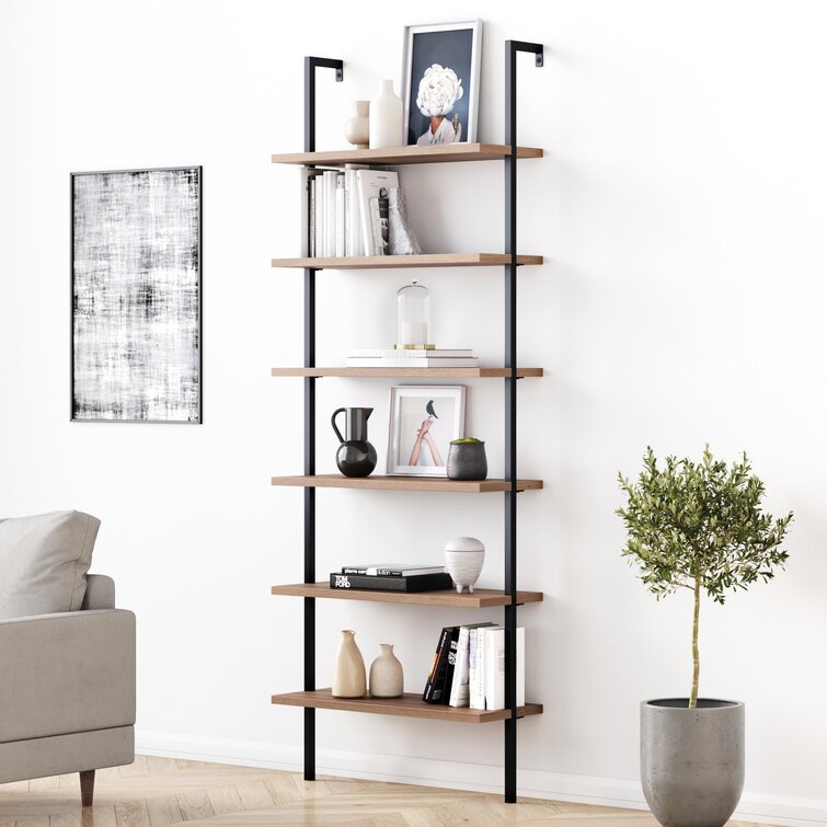 Long Farmhouse Wood + Metal Bookshelf - What WE Make