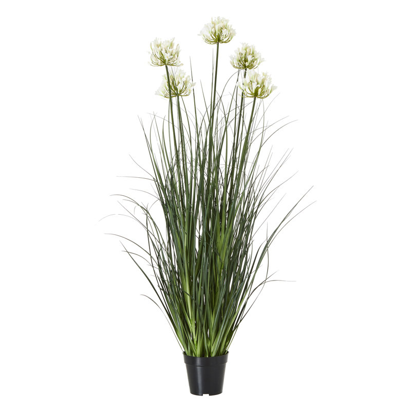 120cm Faux Plant in Pot, White, 120cm H x 20cm W x 20cm D