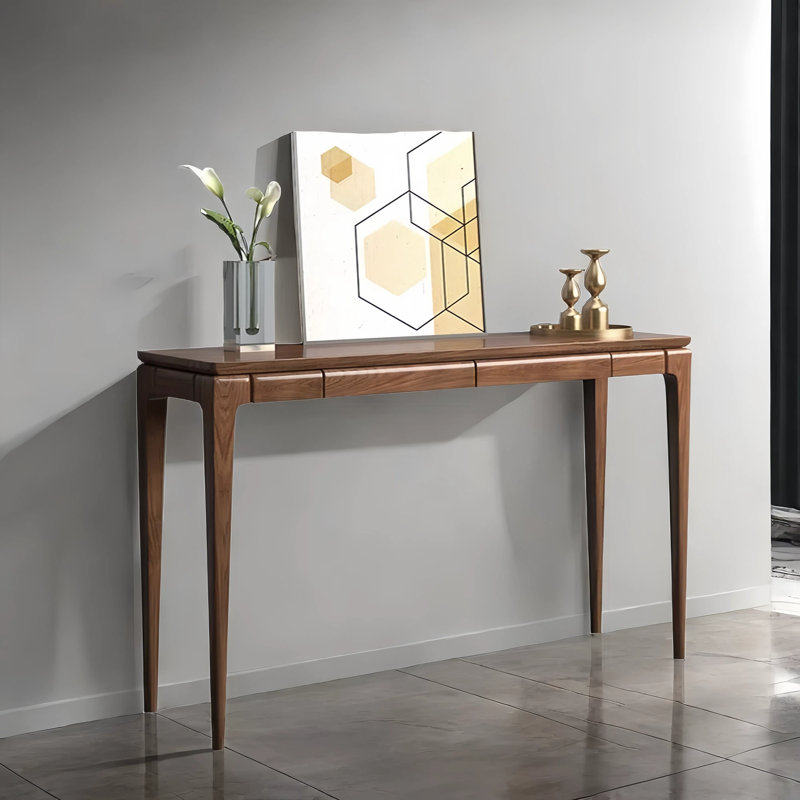Black Walnut Solid Wood Entryway Console, 33.5" H x 54.3" W x 13.8" D