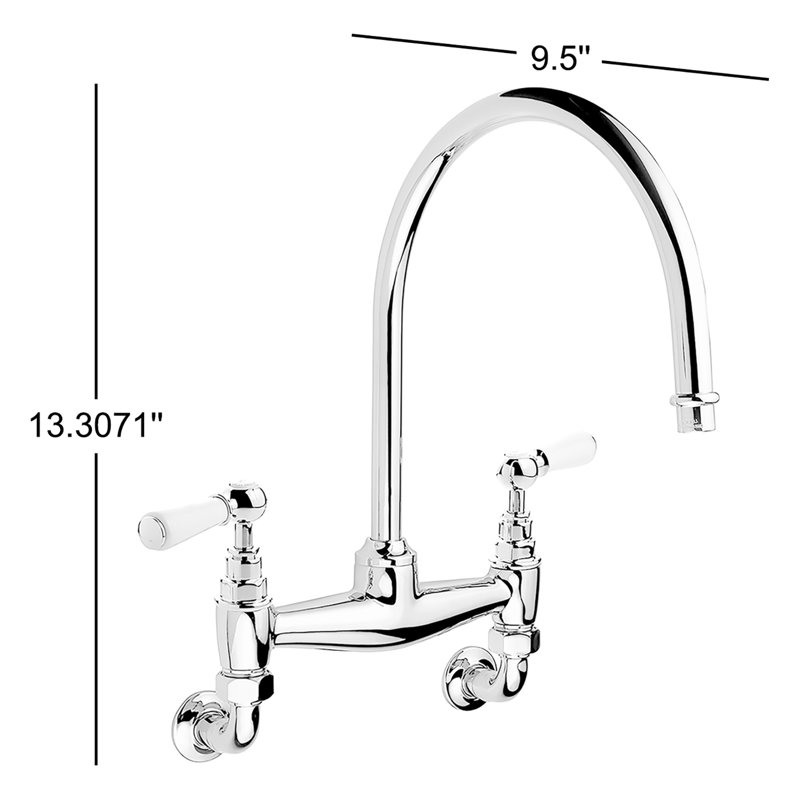 Classic Kitchen Bridge Faucet, Silver Nickel