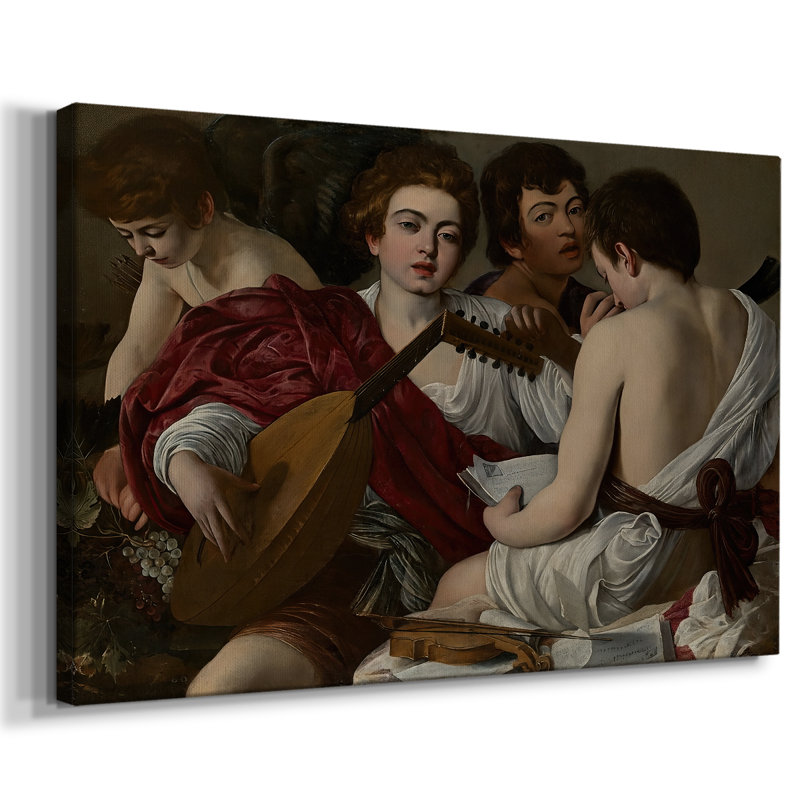 Les Musiciens-Caravage-Toile tendue avec châssis-c. 1595, 18 x 27