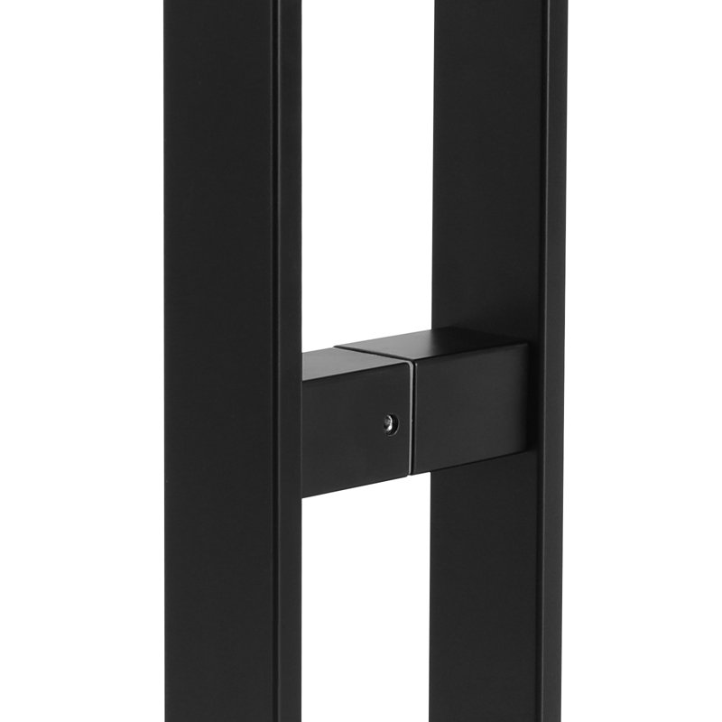 Poignée de porte à double face à tirer, poignée de porte en forme de H (1,57 (l)), 17.72", Noir mat