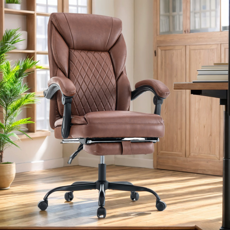 22" Large Seat Ergonomic Executive Chair, Brown