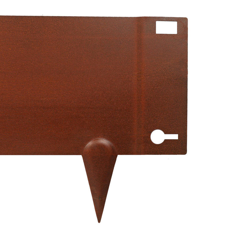 Harbour Housewares 5pc Steel Lawn Edging Set - 5m x 16cm - Rust