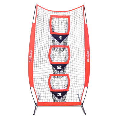 GoSports 8 x 4 ft Football Throwing Target Net - Red