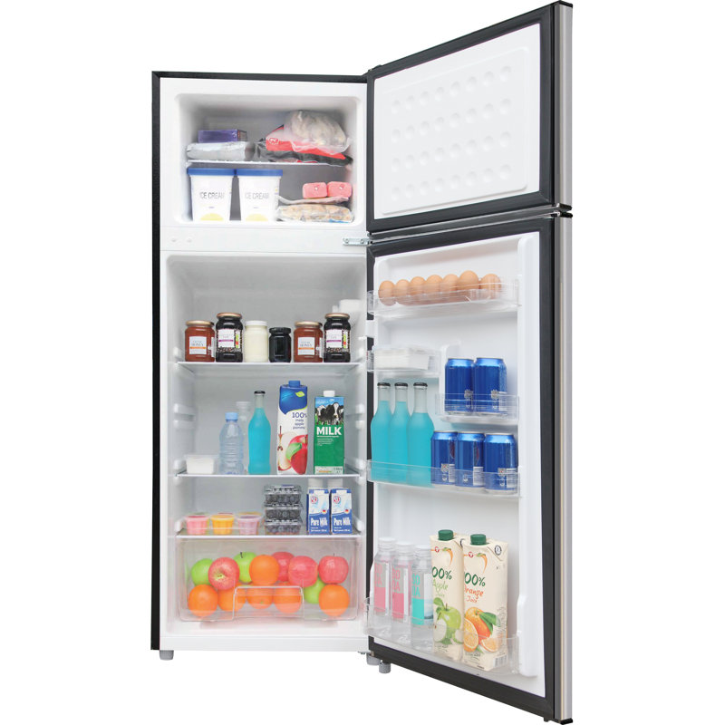Frigidaire 7,5 pi³ Pi. Réfrigérateur-congélateur rétro, appartement, Platine