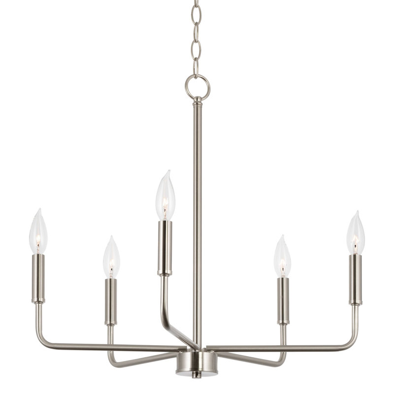 Orkanger 5 - Light Dimmable Classic / Traditional Chandelier, Brushed Nickel