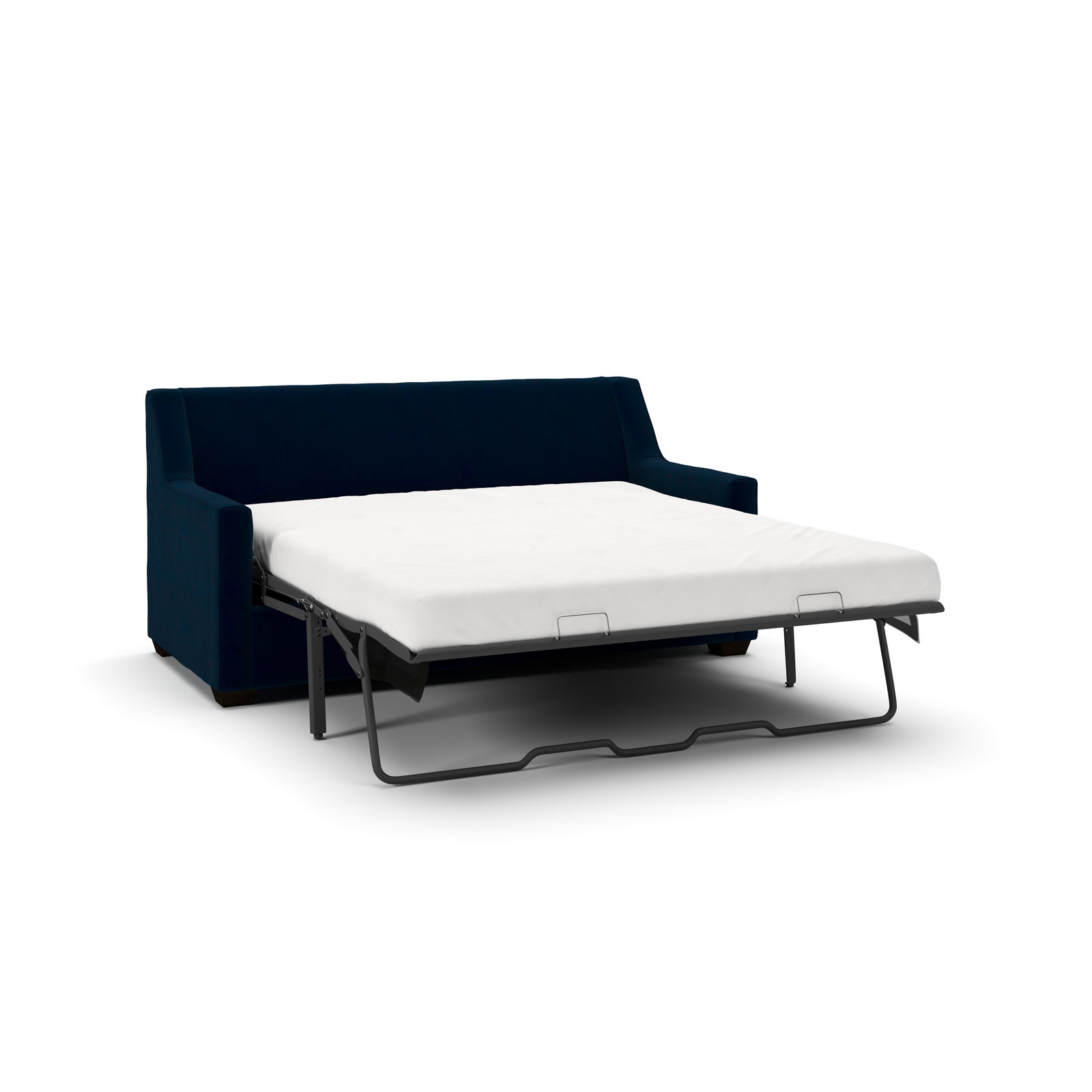 Gemi 72'' Upholstered Sleeper Sofa, Bella Ink Blue Performance Velvet