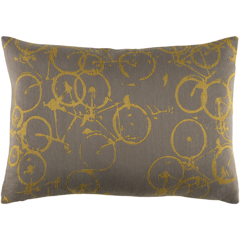  Pedal Power Lumbar Pillow Cover, Yellow\Gray