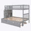 Lit simple superposé au dessus d'un lit double avec lit gigogne simple (gris) (VIEUX SKU: LT000025AAE-1)-619321327