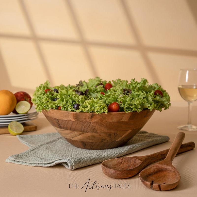 LuxeDesigns  Handcrafted Wooden Salad Serving Utensils Set - Natural Mango Wood