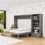 Queen Wood 1 Drawer Murphy Bed with Shelves-1836933447