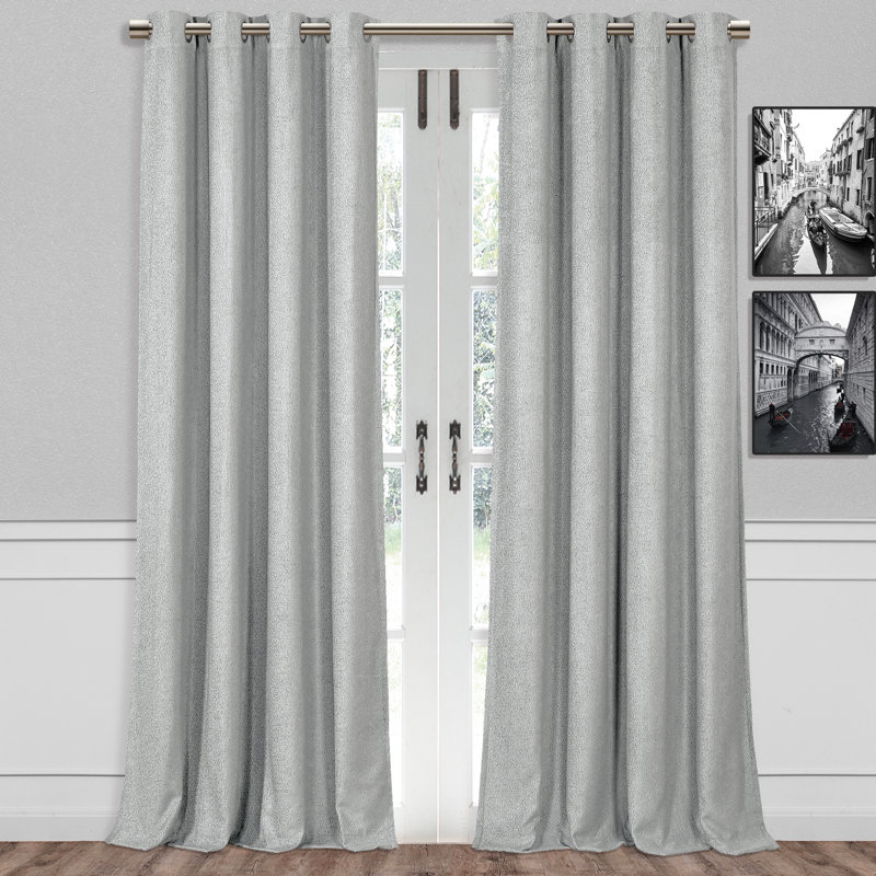 Dhriya Curtain Single Panel, Gray, 52" W x 108" L