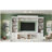 Farmhouse 4-Piece Entertainment Center with Bookshelf for TVs Up to 70", Walnut TV Stand with Adjustable Shelves, Mid-Century Media Console with Wine Rack for Living Room, White(OLD SKU: N721S000046K)