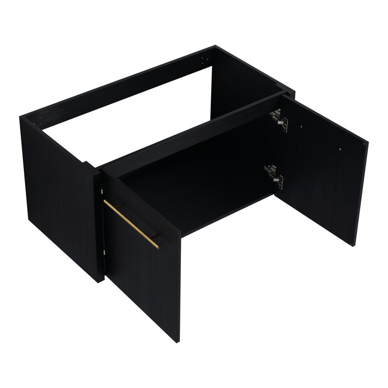 36 Inch Bathroom Buffet, Black Chestnut, Modern Flair With Abundant Storage 36" Console, Space