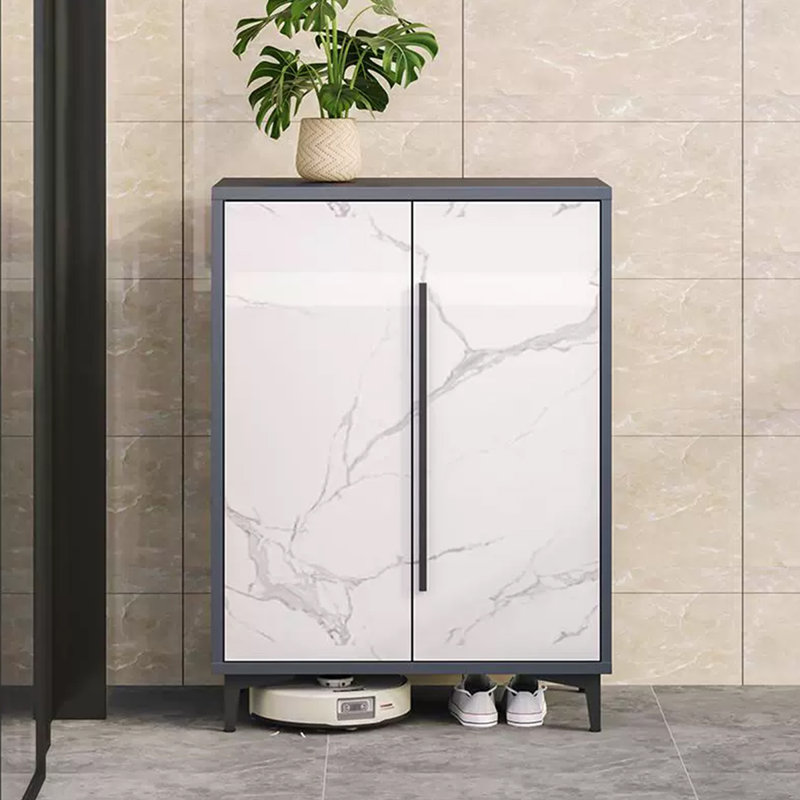 Gray + White Aluminium Shoe Storage