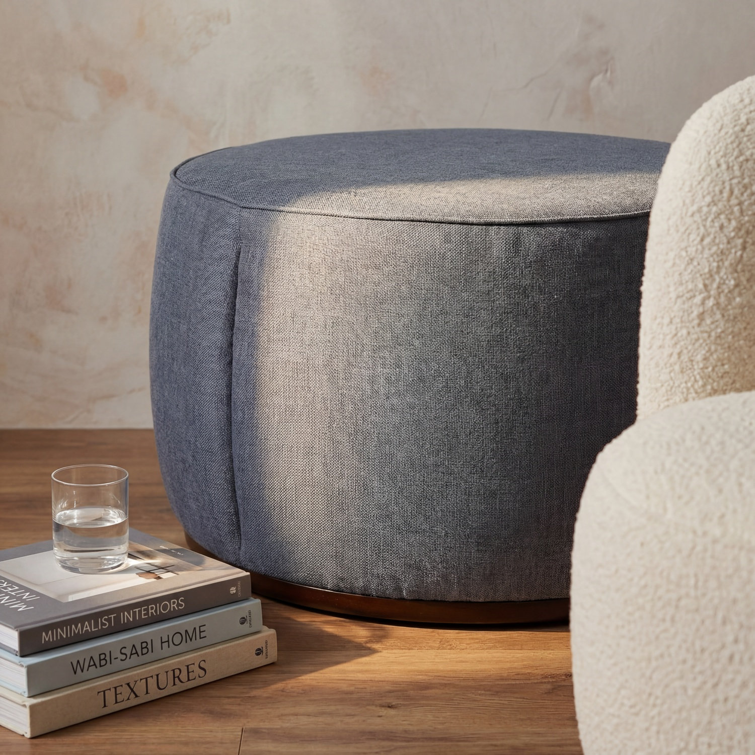 Alexandria 36" Ottoman, Gray Polyurethane/Polyester