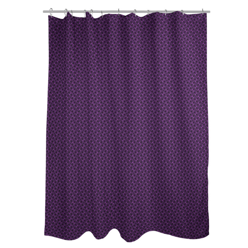 Rideau de douche simple hexagonal classique, Violet / noir, Classic Hexagonal