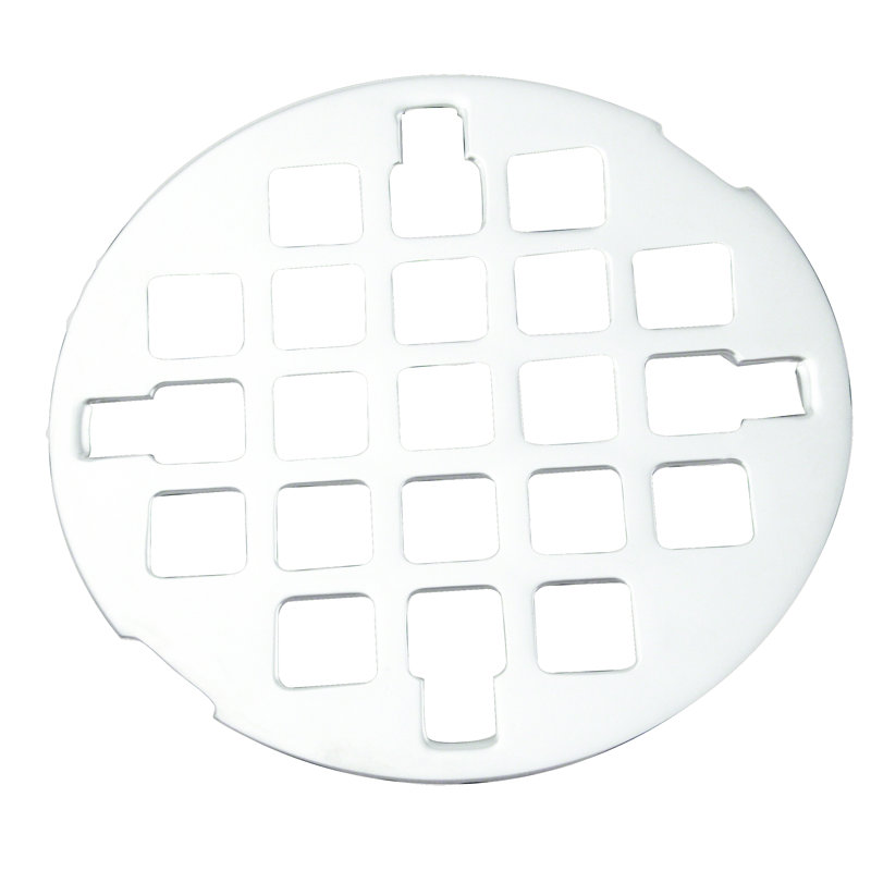 3-1/4" OD Casper Style Brass Snap-in Shower Strainer Drain Cover, Powder Coat White