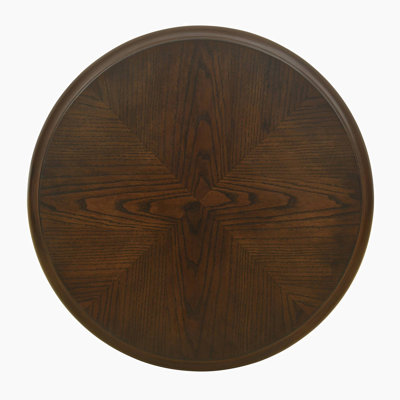 Philippe Round End Table with Shelf Brown