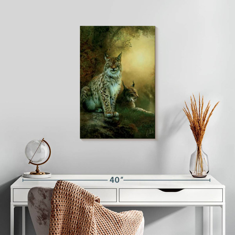 Ronce deux lynx, H 24 po x l 16 po