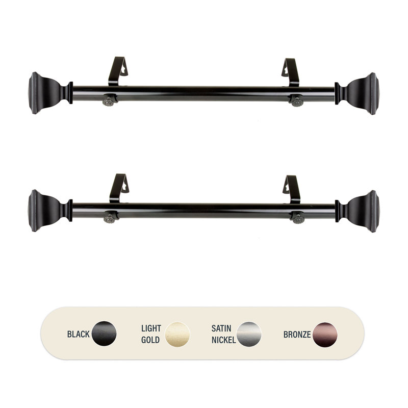 Adjustable Single Curtain Rod, Black