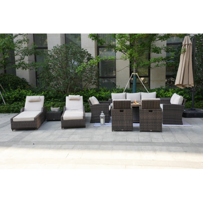 Areefa 10 - Person Patio Conversation Set with Cushions