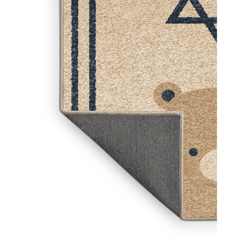 Soft Plush Escarcega Hanukkah Modern & Contemporary Abstract Area Rug in Beige – Beige Binding, 8x10