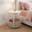 Round Side Table With Charging Station - Modern End Table With Fabric Basket And Usb Ports, Nightstand For Living Room And Bedroom, Matte White And Camel Brown-811562941-811562943