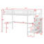 Lit mezzanine avec bureau en L et port USB, tablette de garde-robe et DEL-541809179