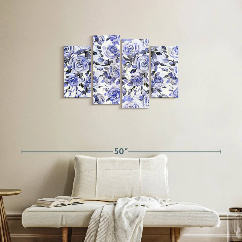 Roses bleues Kerner, H 22 po x l 36 po