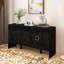 Buffet en bois 60 po avec motif géométrique et tablettes réglables-991777347