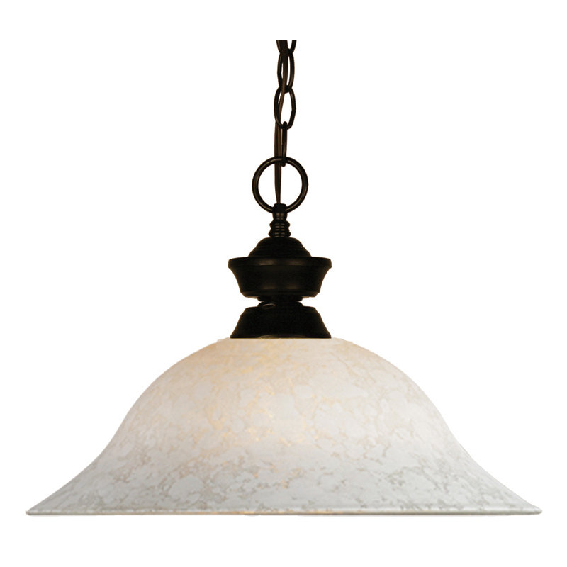 Luminaire suspendu conique 1 lumière Biller, Cadre bronze en métal