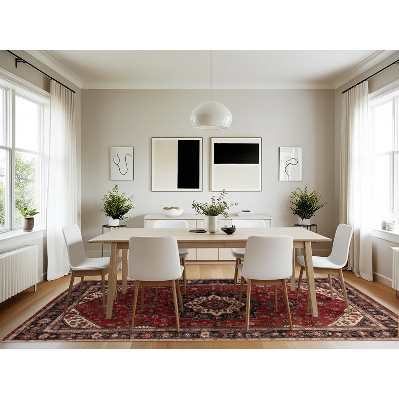 Machine Washable Turkish Brown Area Rug, Rectangle 7' x 10'