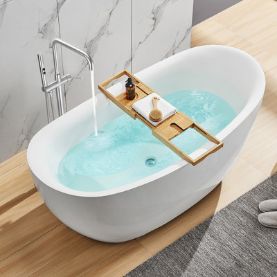 Single Handle Floor Mounted Freestanding Tub Filler with Brass Two-Function Handshower and Diverter