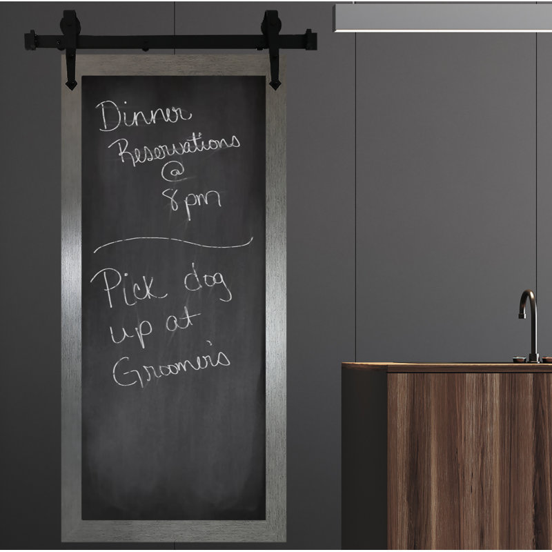 Tableau noir mural patiné, H 70 po x l 30 po, Argent brossé