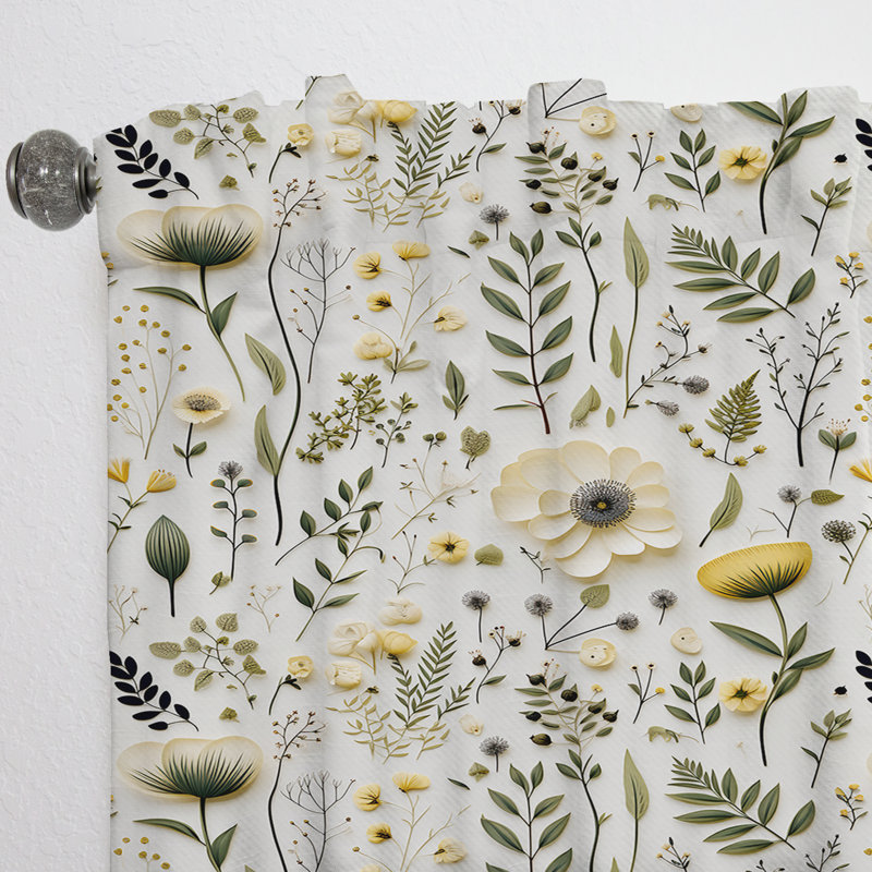 Motif bohème Botanical Neutrals IV - rideau bohémien - obscurcissant velours - 1 panneau, L 52 po x L 84 po