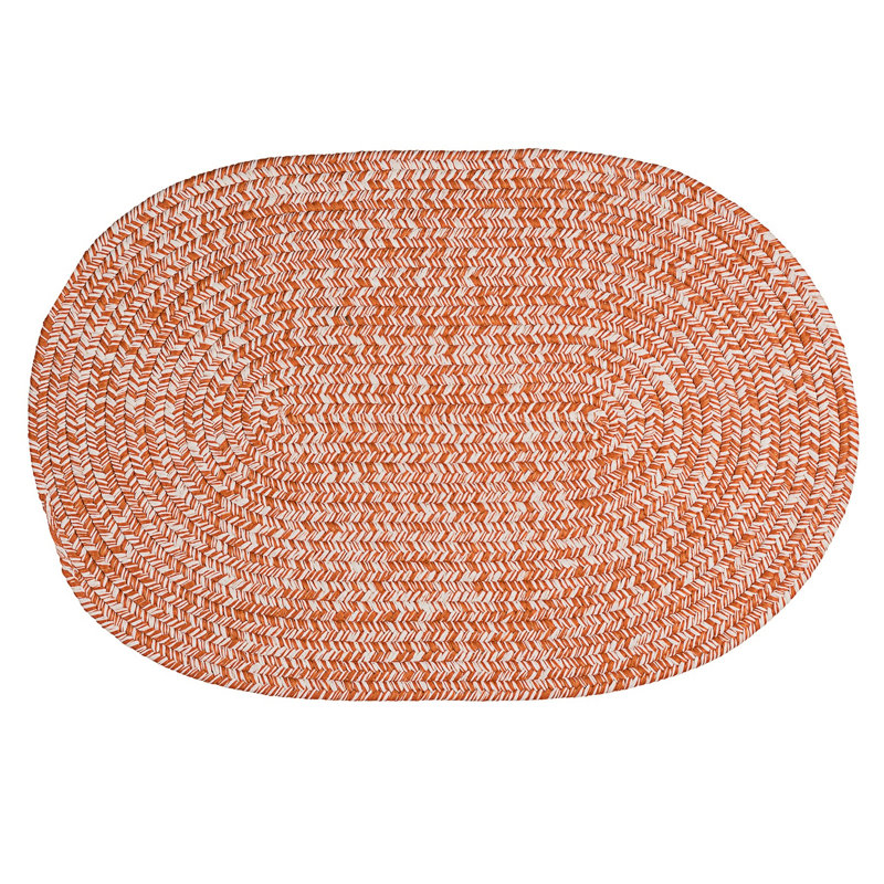 Tapis d'entrée / extérieur Traver Tweed, L 18 po x L 30 po, Orange rouille / blanc cassé